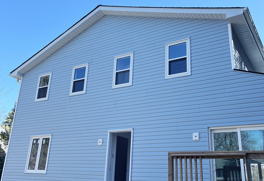Azure Blue Vinyl Siding Installation in Jacksons Point